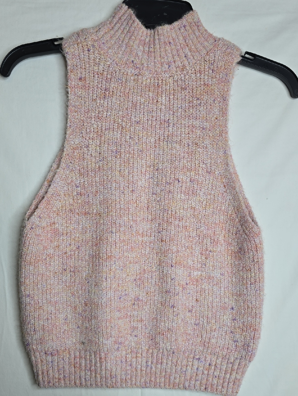 Lulus Chic For The Day Pink Multiknit Sleeveless Neck Sweater Tank - Picture 7 of 9